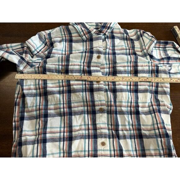 Madewell Women Small Long Sleeve 3/4 Button Up Plaid Flannel Shirt Pockets Fall - Picture 5 of 10